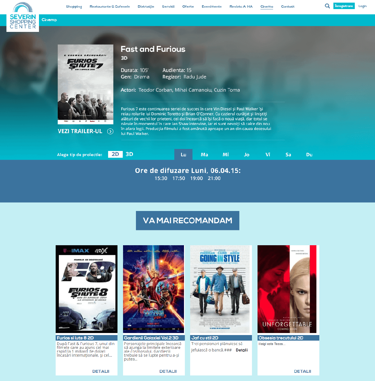 Movie page web design